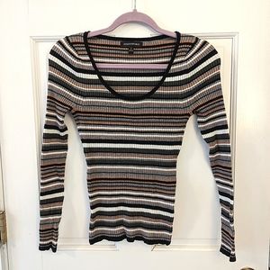 Banana Republic fitted rib knit striped sweater